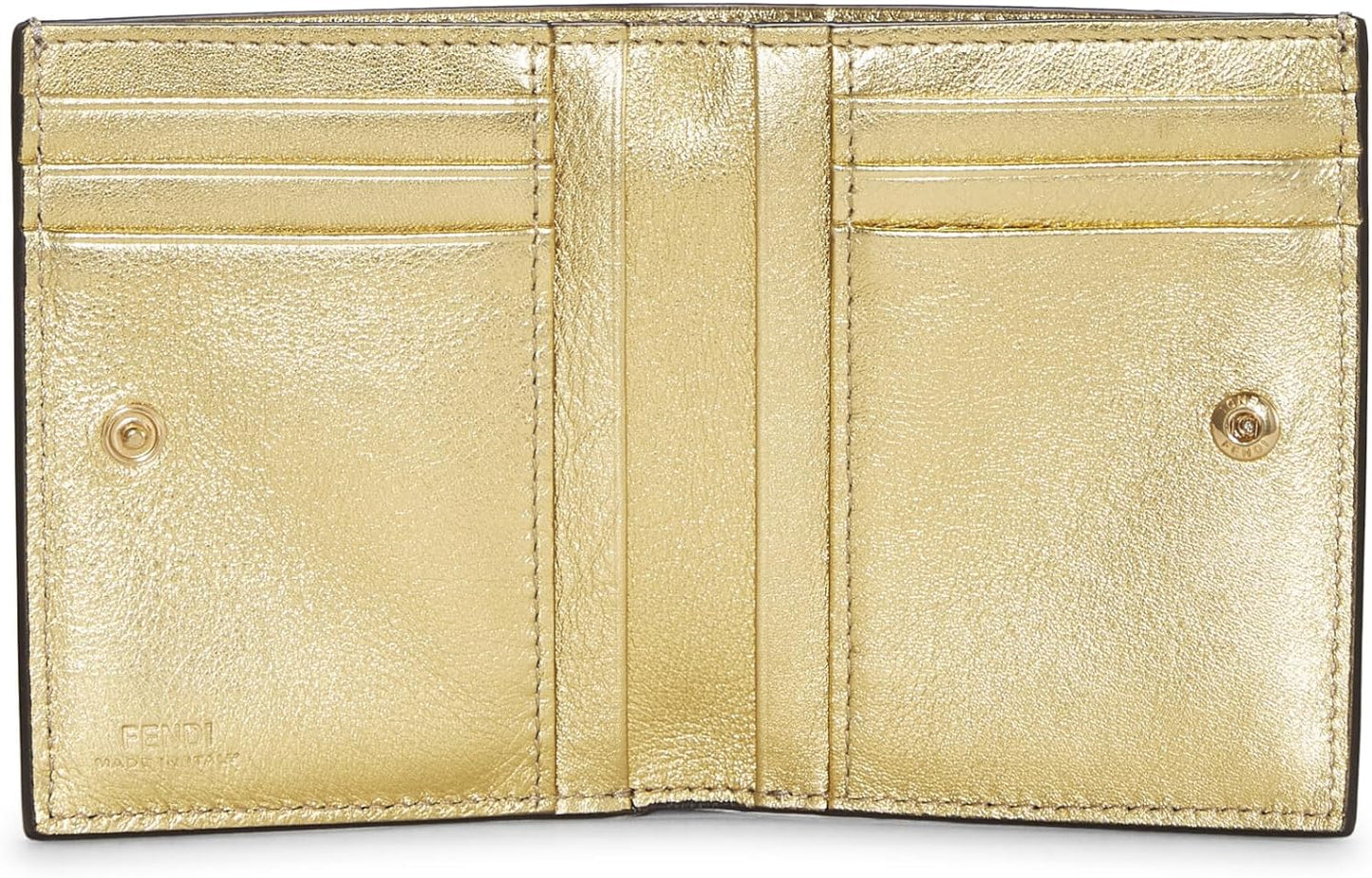 Pre-Loved Gold Leather Bifold Wallet, Gold